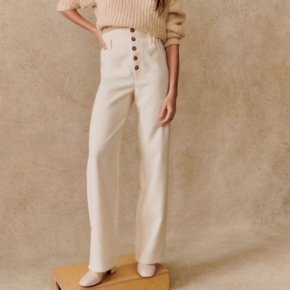 Sezane Jones Ecru Trousers size 36